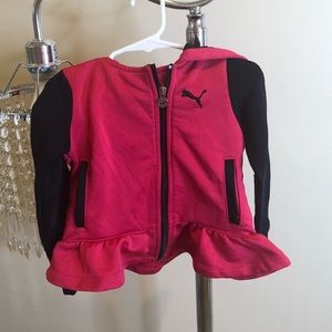 PUMA black and pink zip up hooded jacket